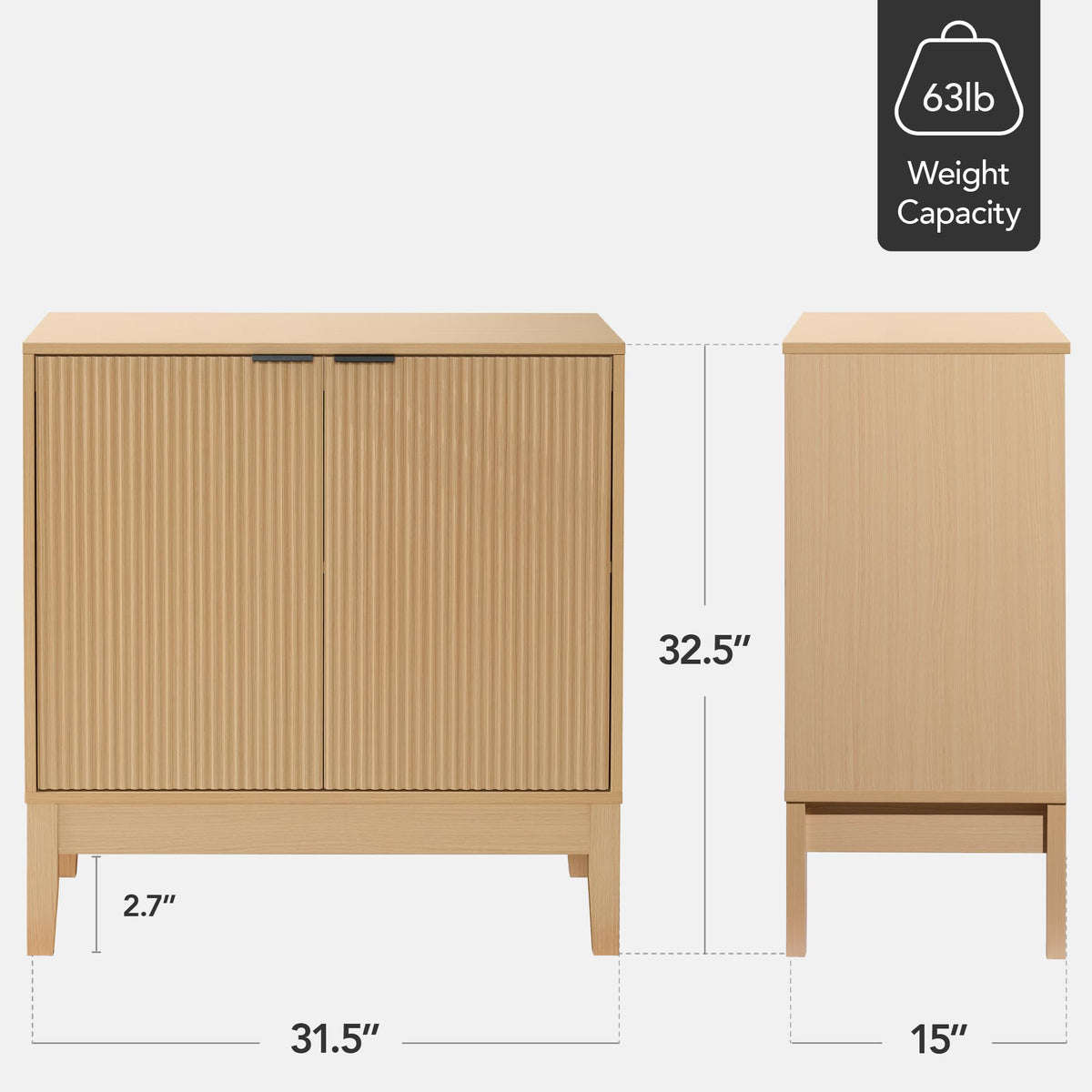 2-Door Storage Cabinet with Adjustable Shelves I4157