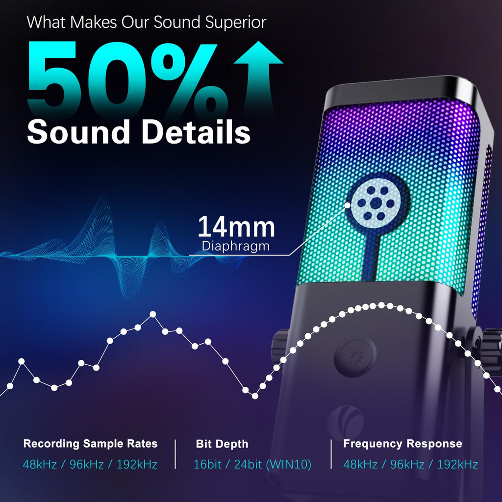 Black USB Condenser Microphone with Boom Arm G2761