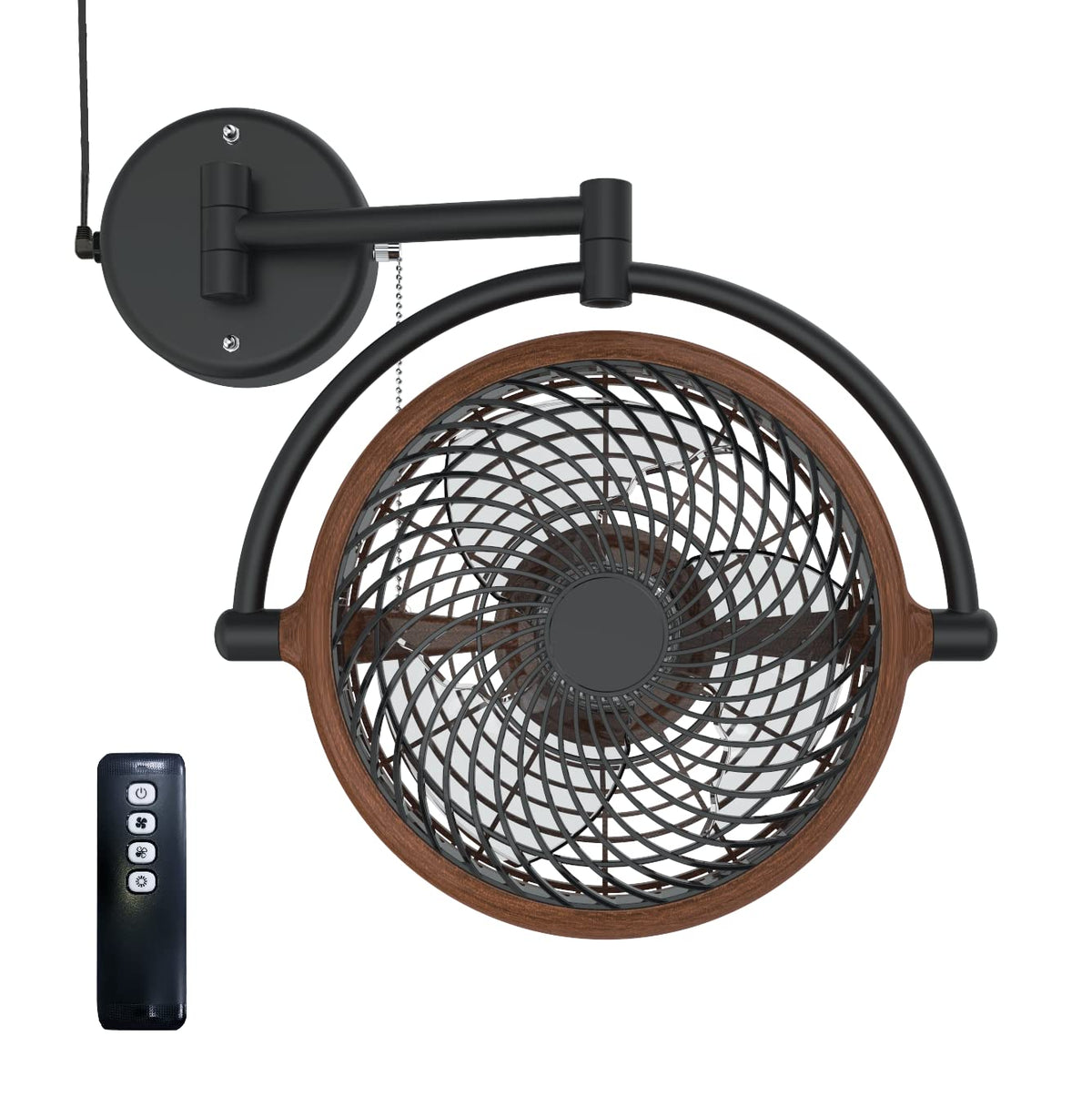 10 In. Wall Mount Swivel Fan with Folding Arm U292