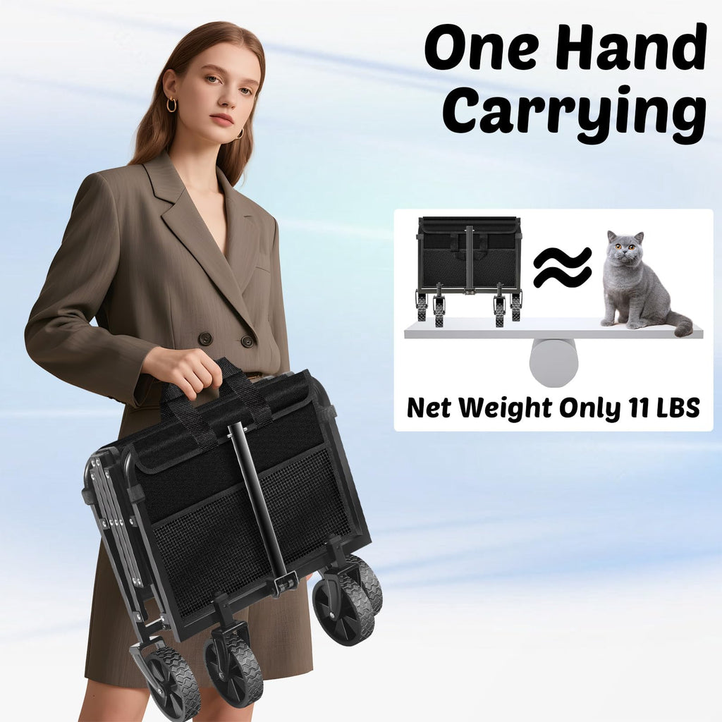 Foldable Collapsible Wagon Cart with Adjustable Handle C1389
