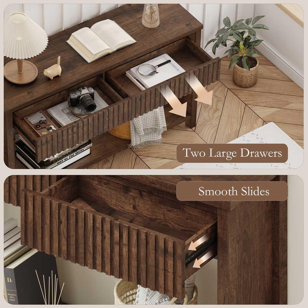 47" Fluted Console Table with Drawers R54163