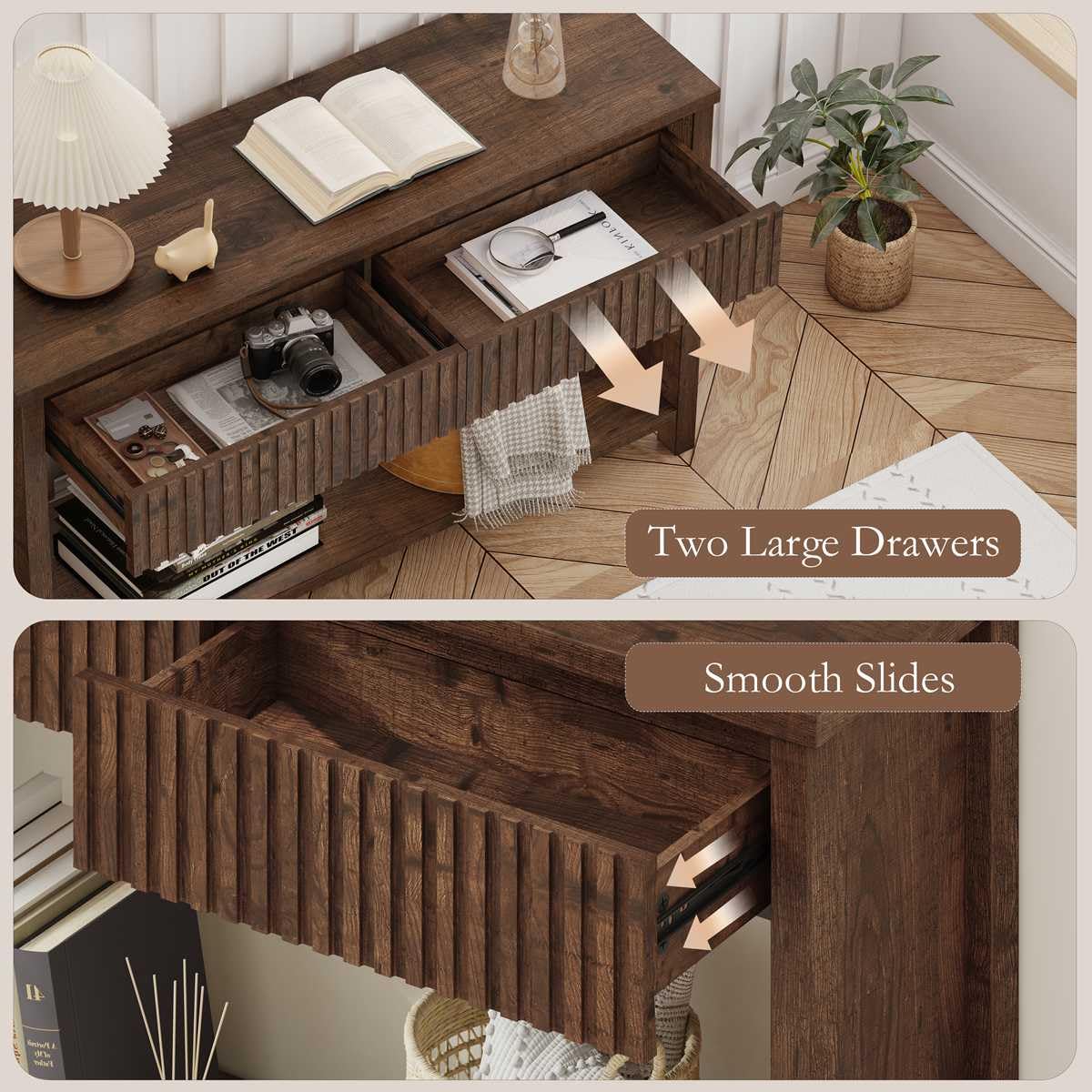 47" Fluted Console Table with Drawers R54163