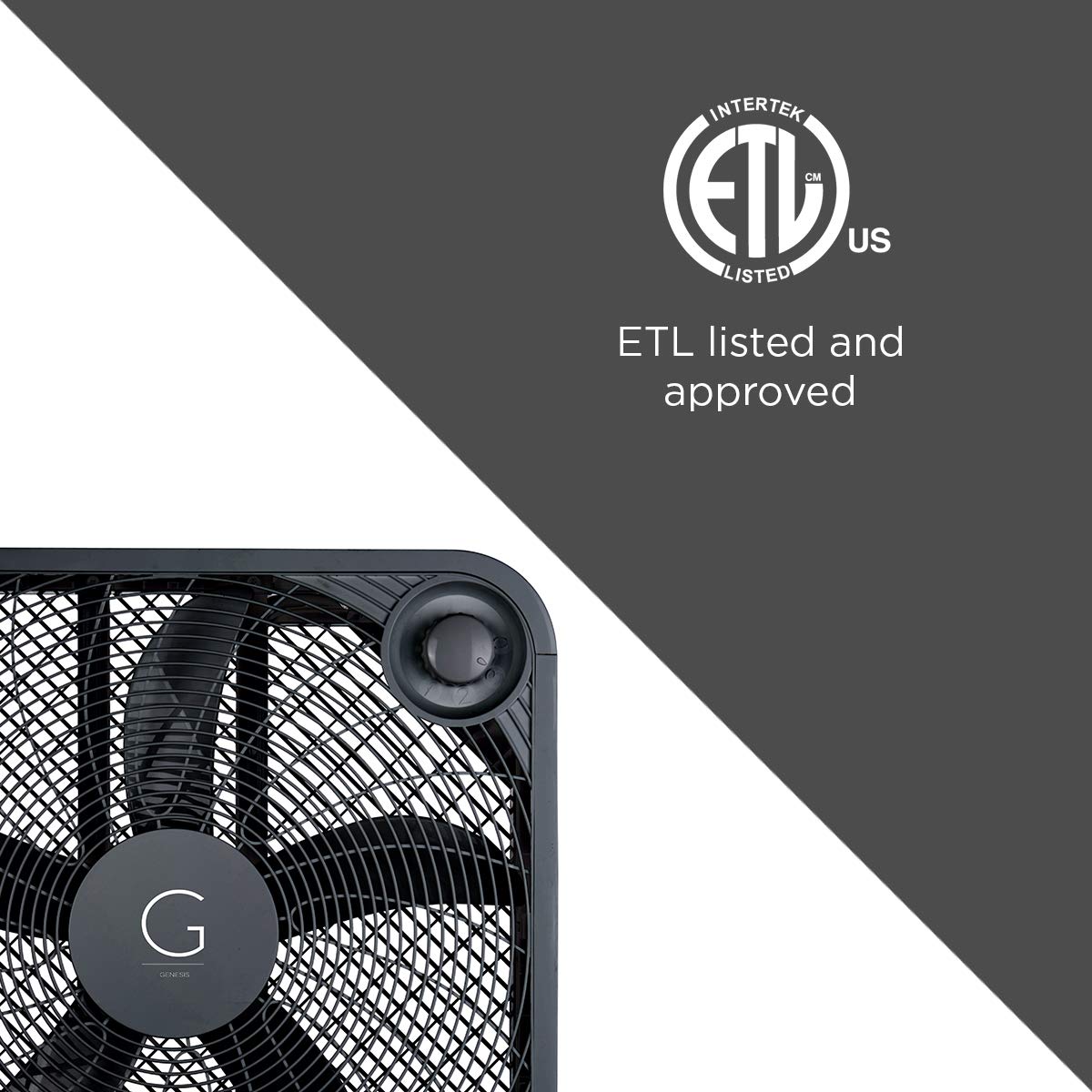 20" Box Fan, 3 Settings, Black S861
