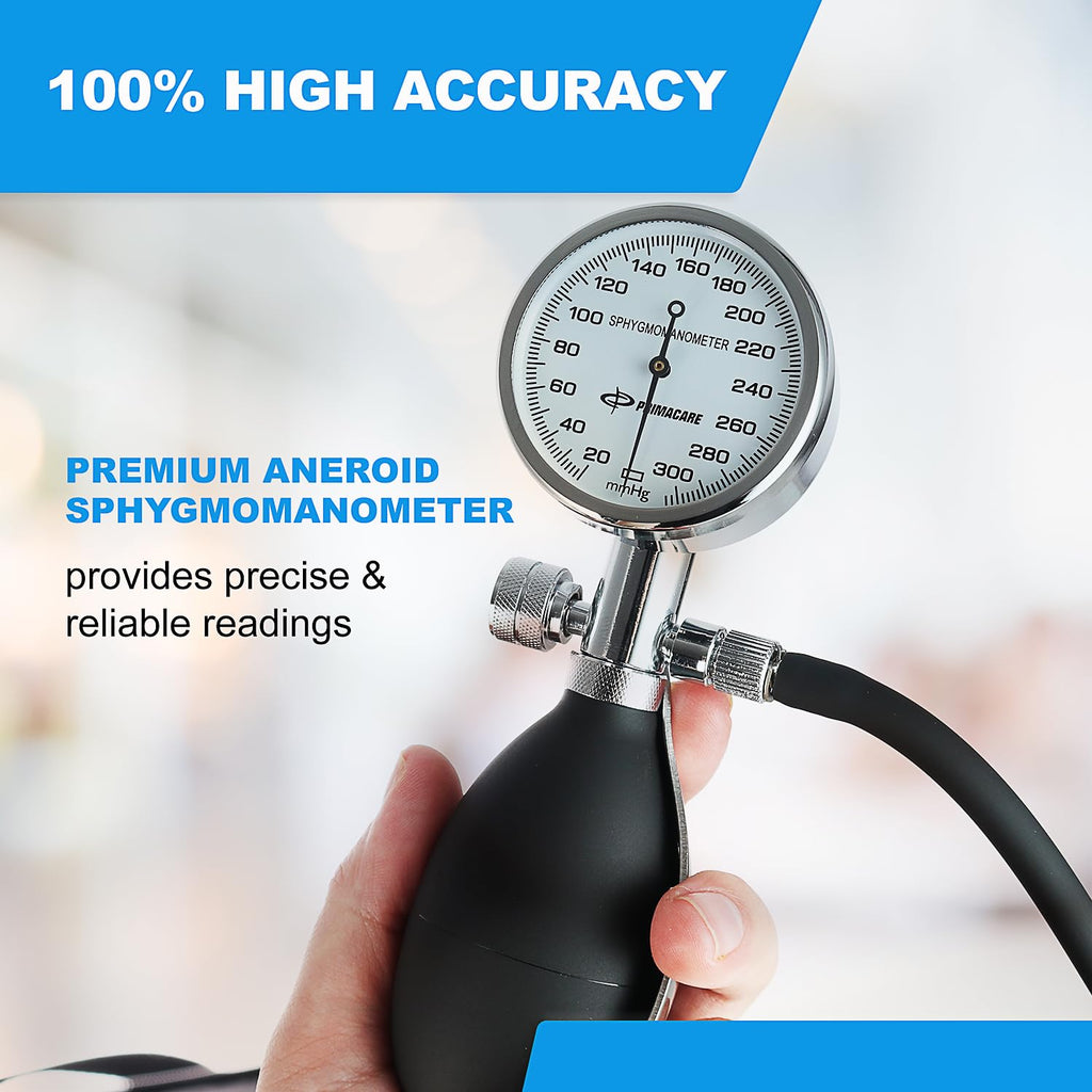 Aneroid Sphygmomanometer and Blood Pressure Cuff Set with 5 Sized Nylon Cuffs G8403
