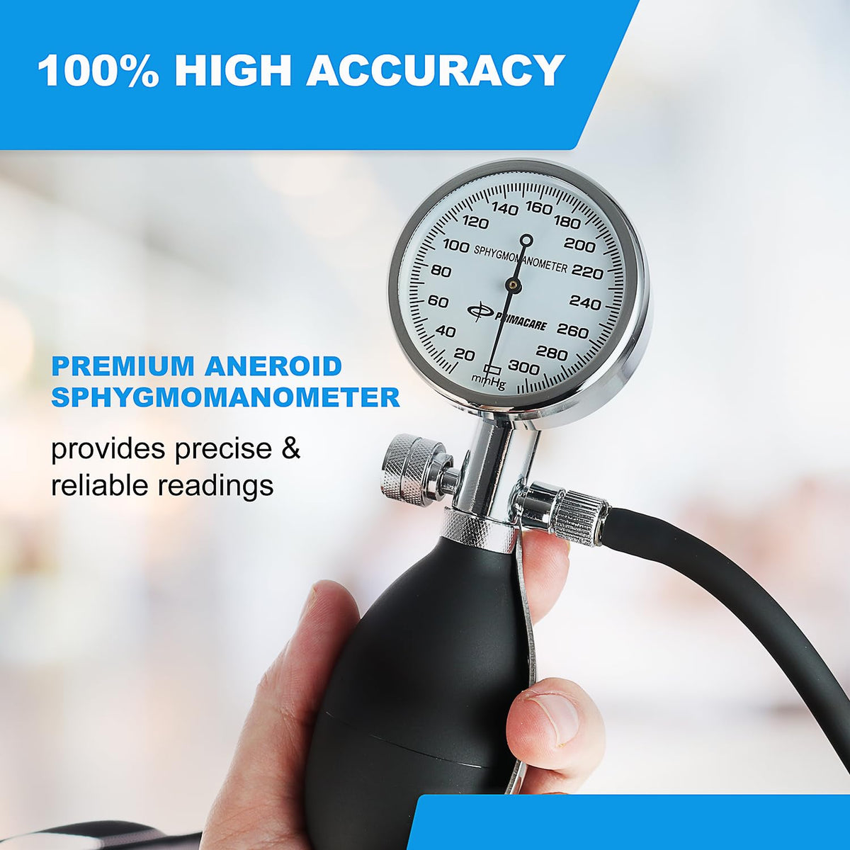 Aneroid Sphygmomanometer and Blood Pressure Cuff Set with 5 Sized Nylon Cuffs G8403