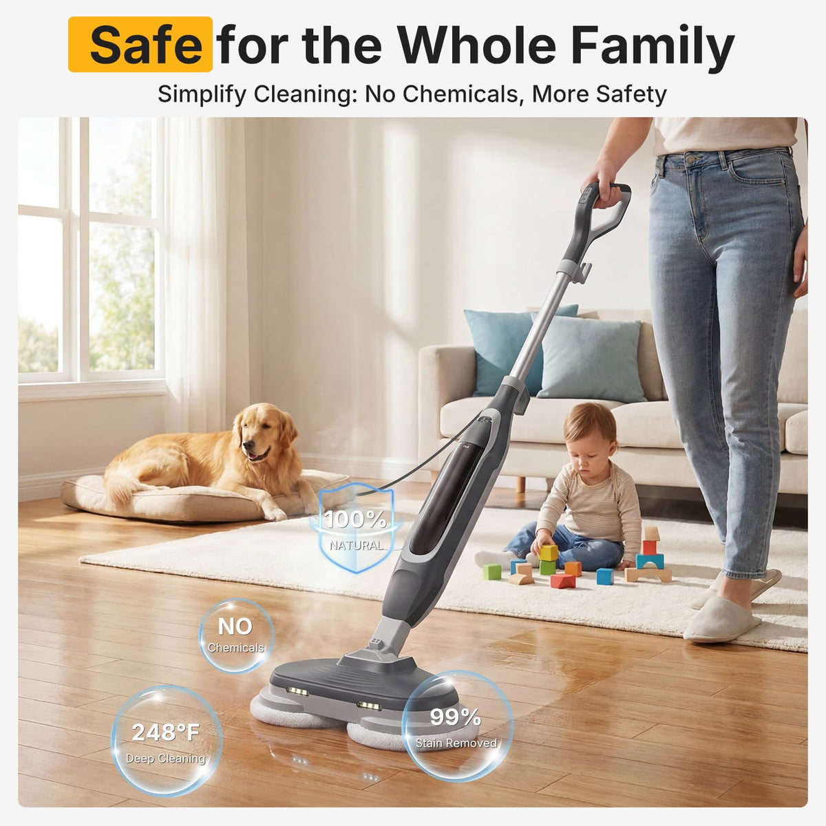Dual Rotating Scrub & Steam Mop I880132