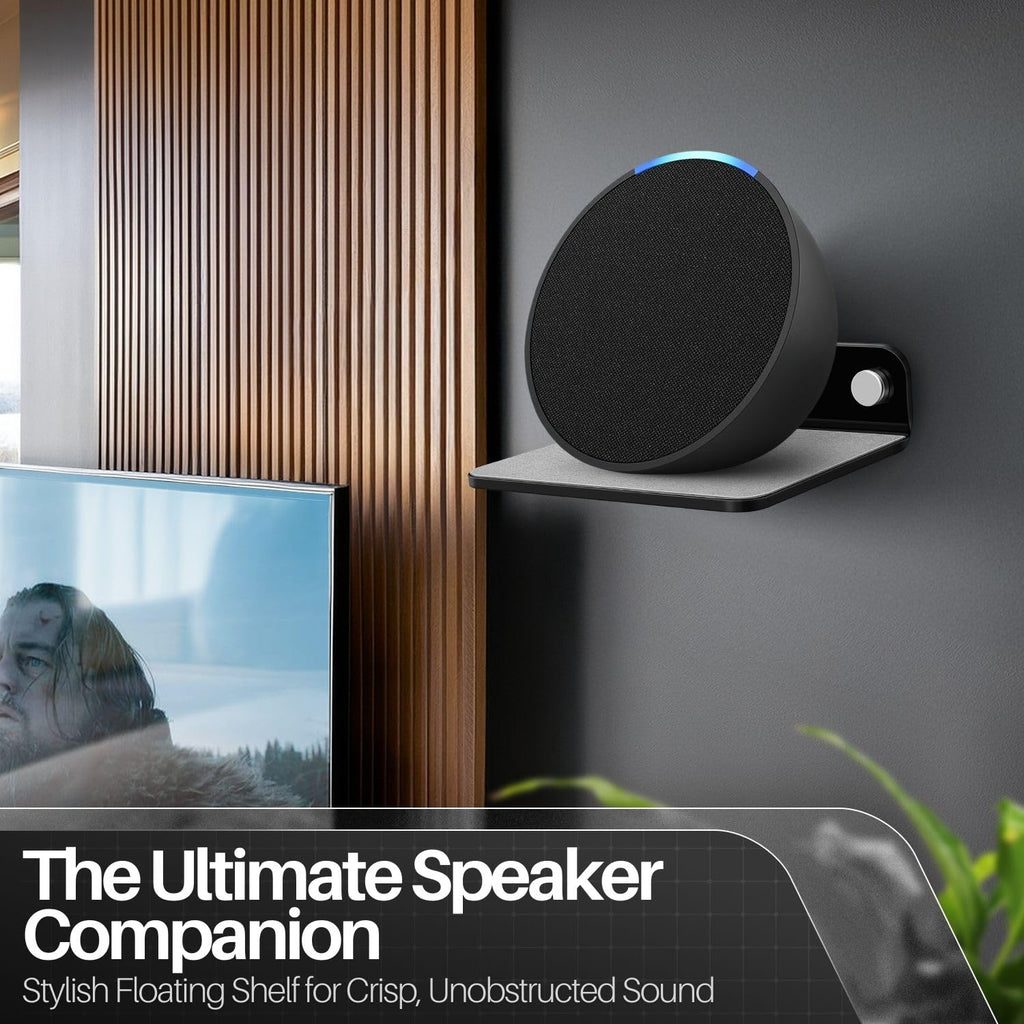 Black Acrylic 9 Inch 2 Pack Floating Speaker Shelf Wall Mount U959812