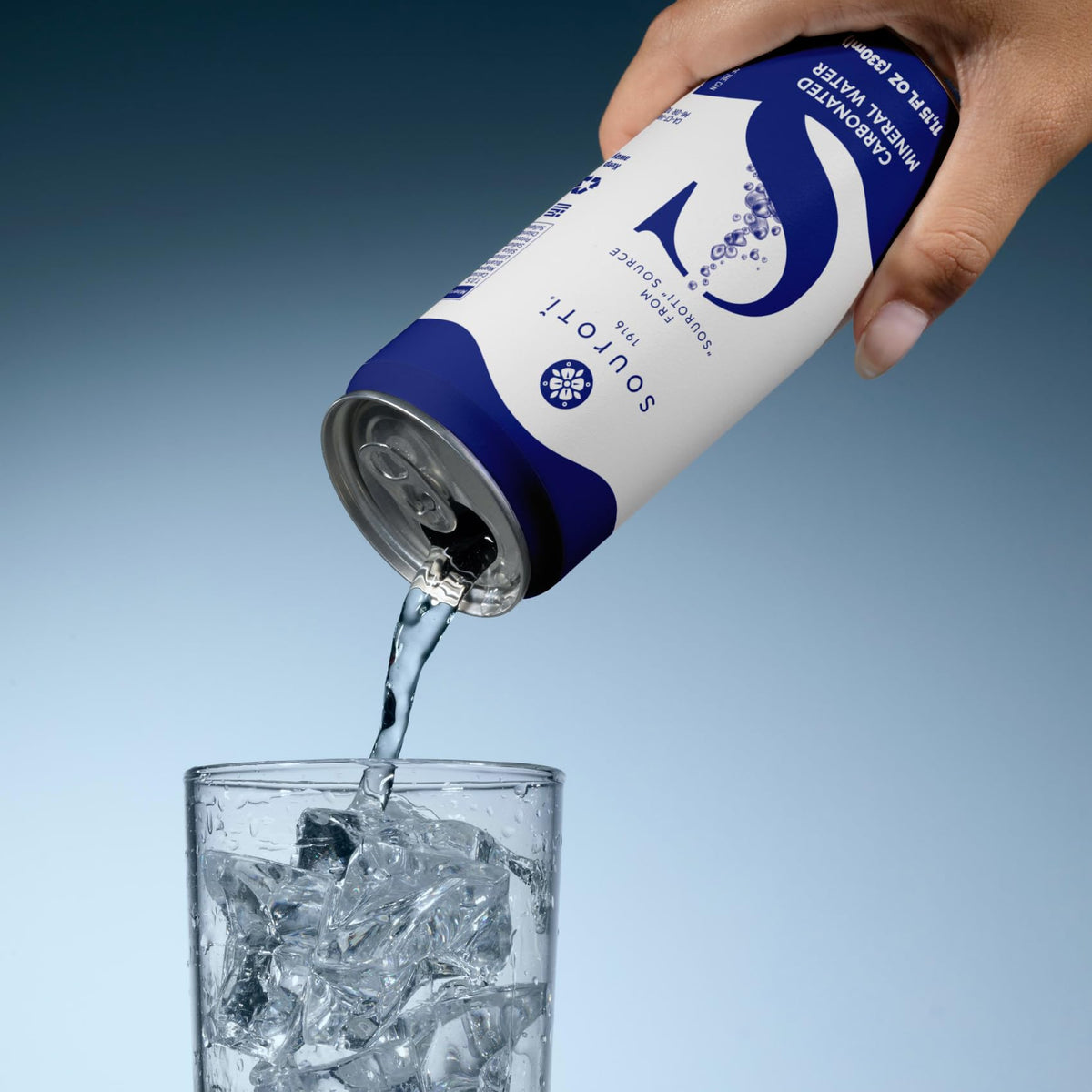 Unflavored Carbonated Mineral Water 6-Pack 330ml Tins U107637