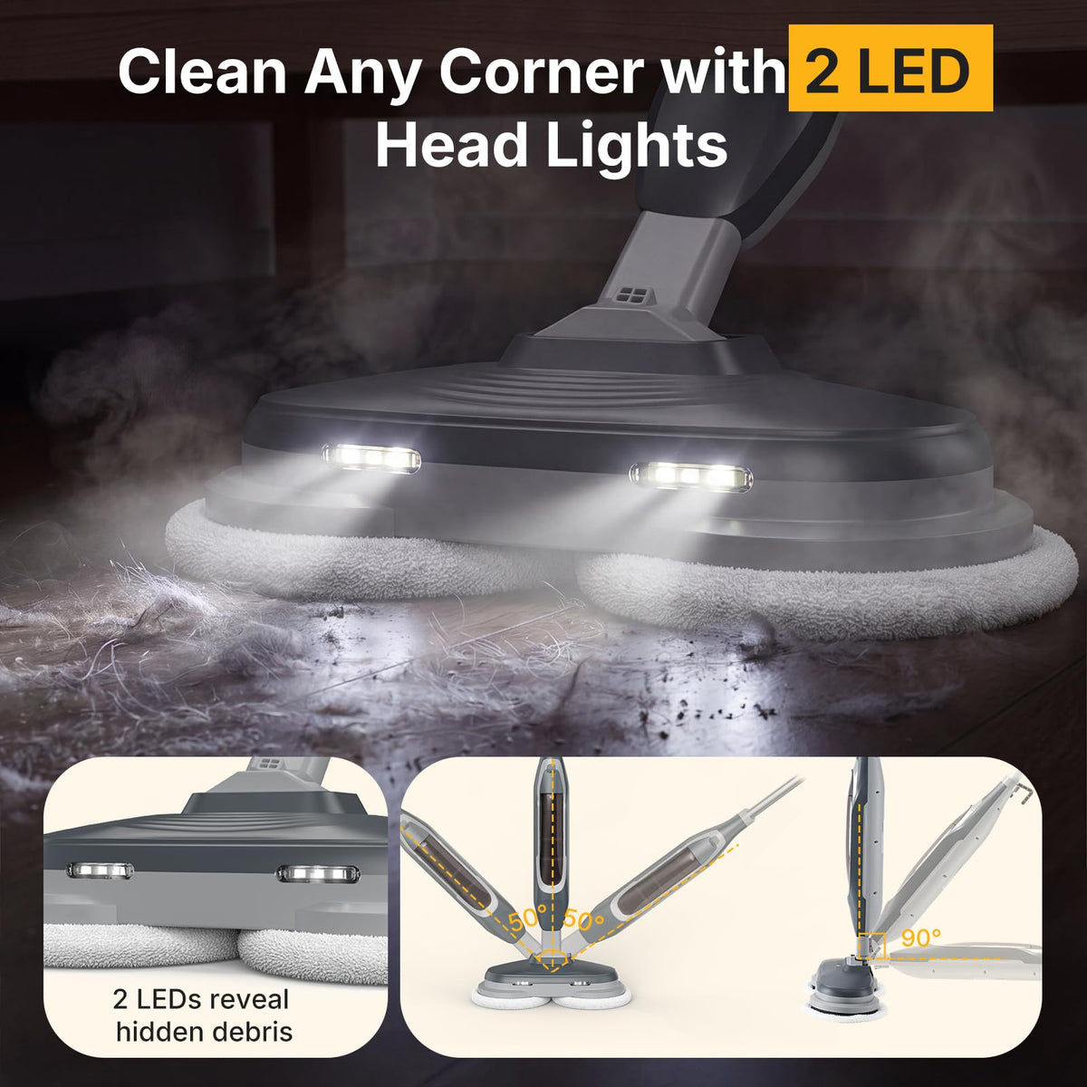 Dual Rotating Scrub & Steam Mop I880132