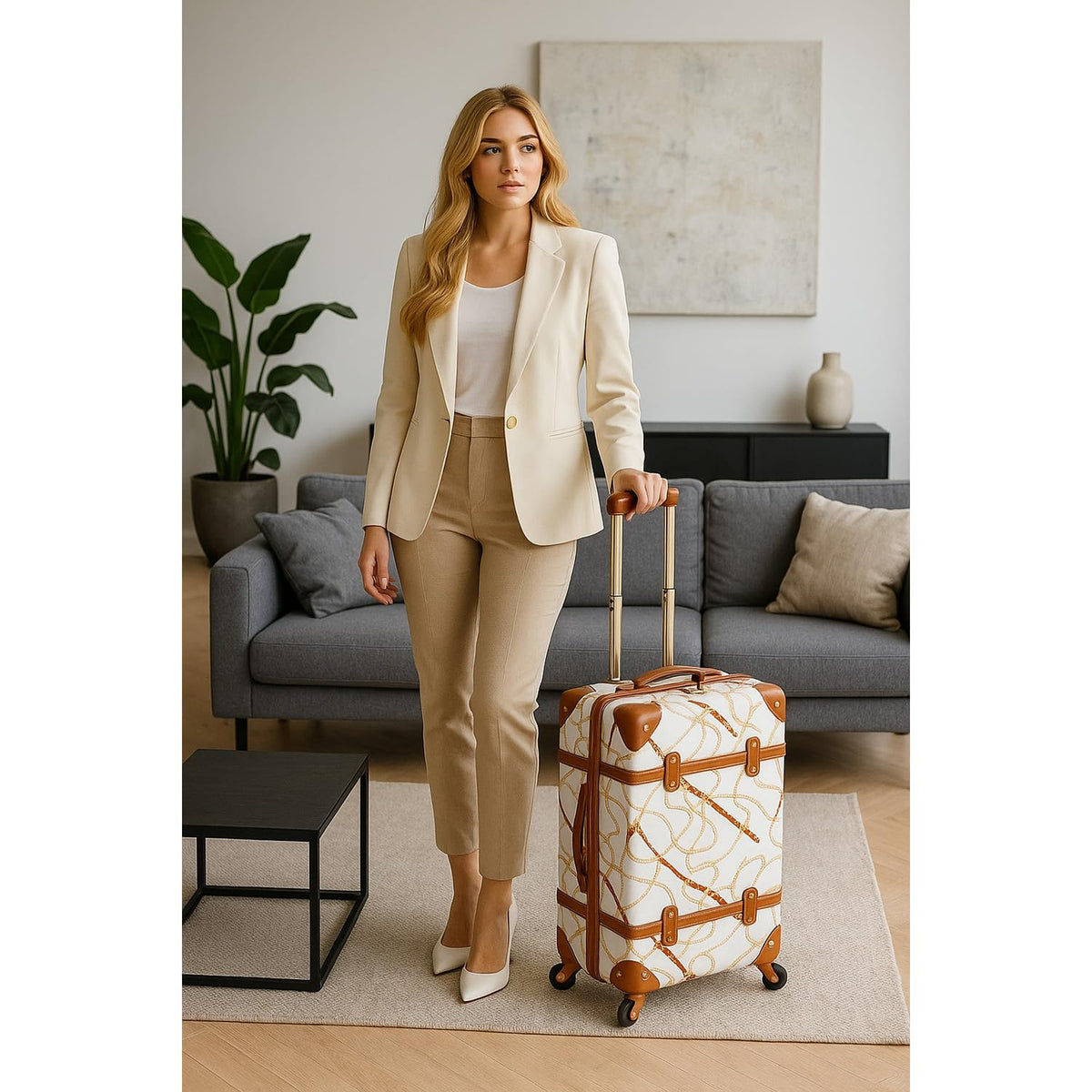 Vintage 20-Inch Hardside Carry-On Spinner Luggage U336