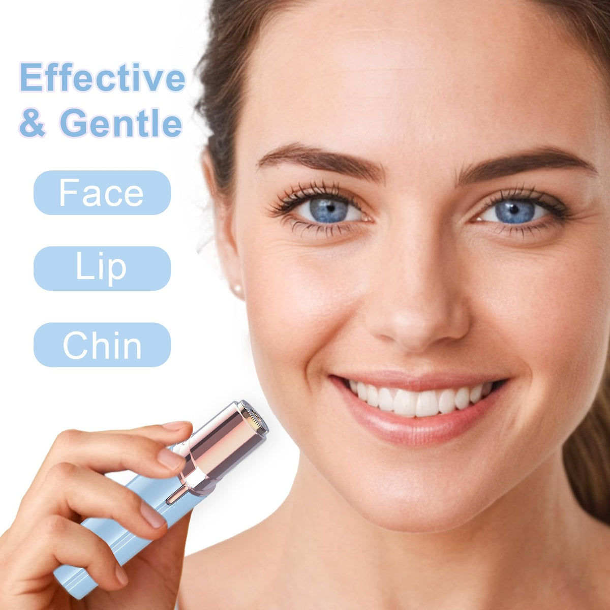 Facial Hair Removal USB Rechargeable 3 Replacement Heads J6283