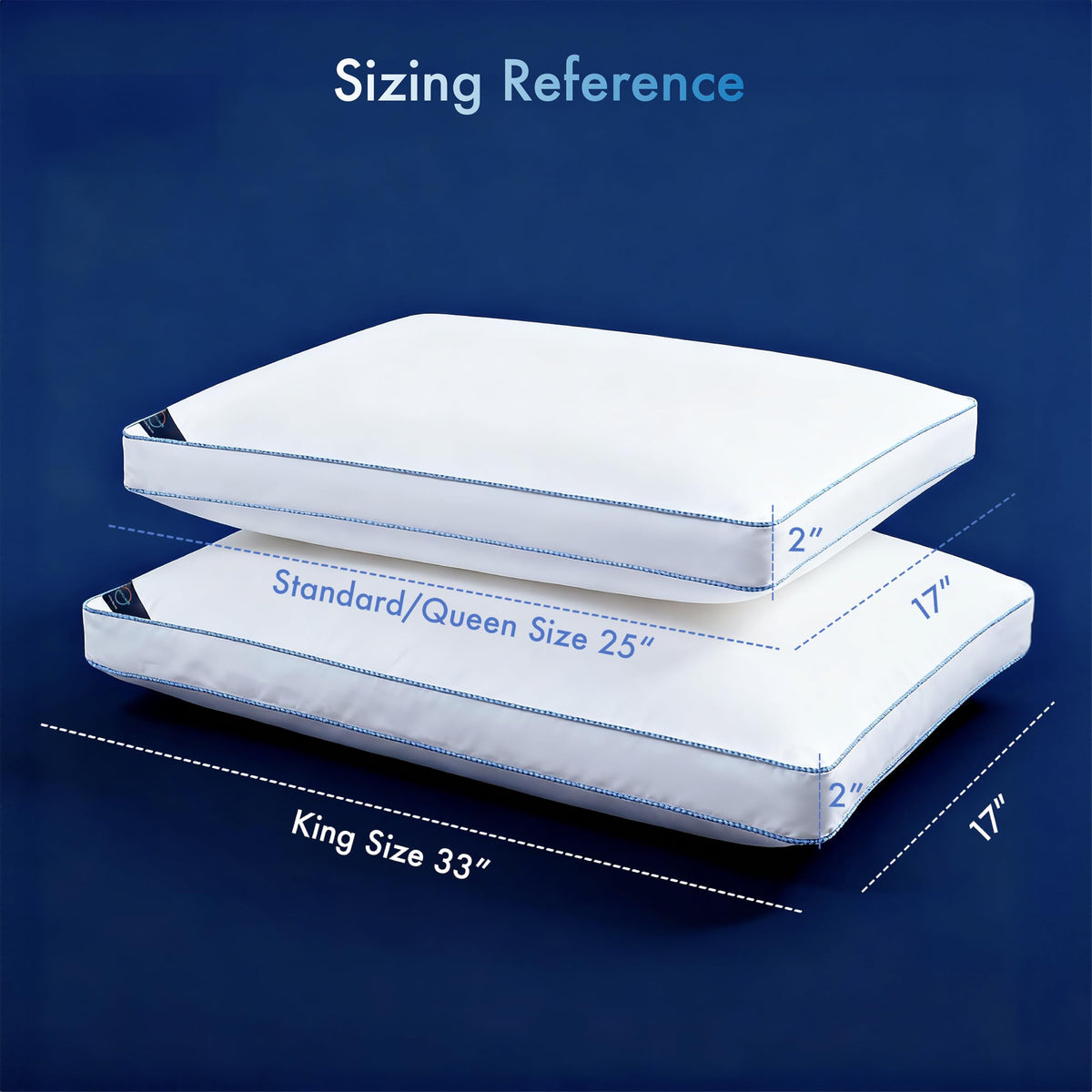 Temperature Regulating King Size Down Alternative Pillow with 2” Gusset Q2061