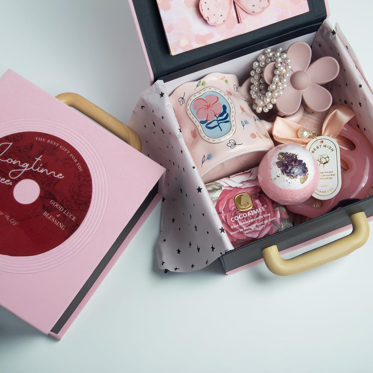 Pink Flannelette Gift Box with Coffee Mug H7826