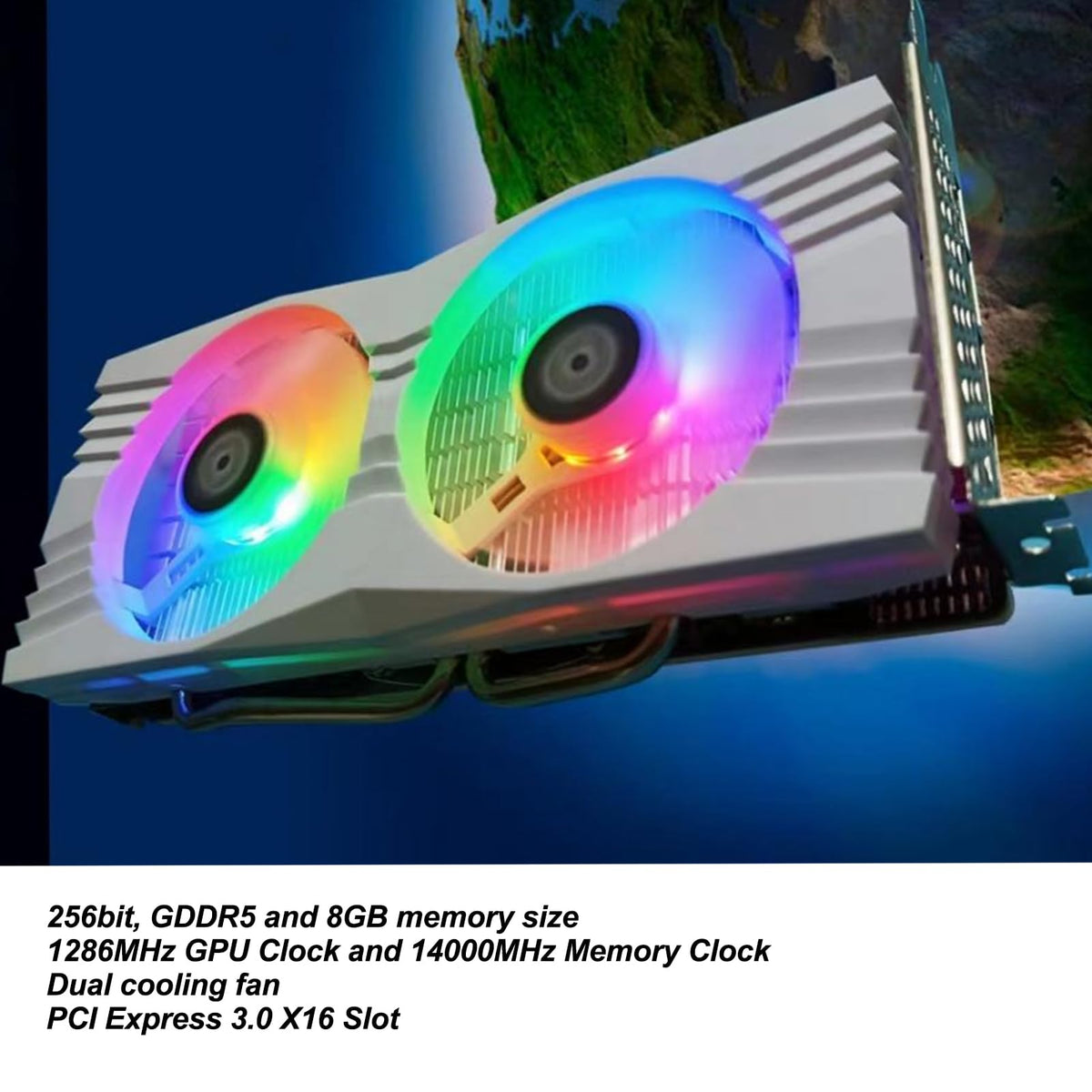 8GB GDDR5 RX 580 Graphics Card with Cooling Fans P202