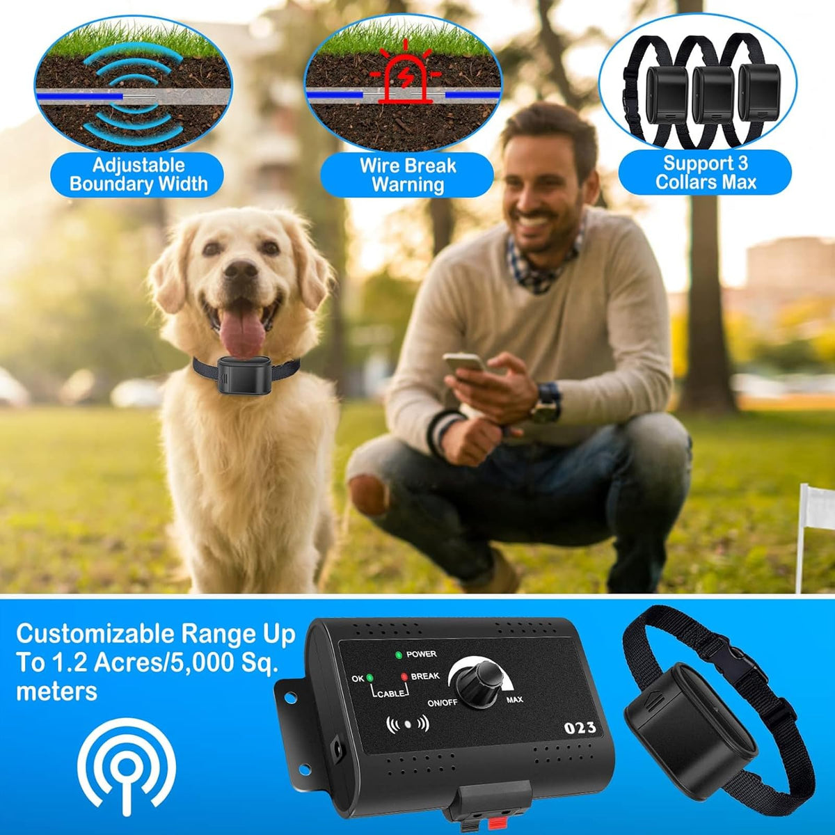 Electronic Dog Fence & Training Shock Collar, 1/2 Acre Waterproof X800628