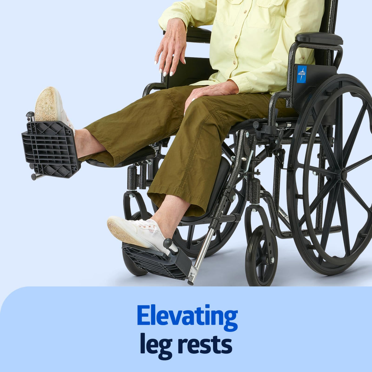 Lightweight Wheelchair with Swing-Back Desk-Length Arms and Elevating Leg Rests S371