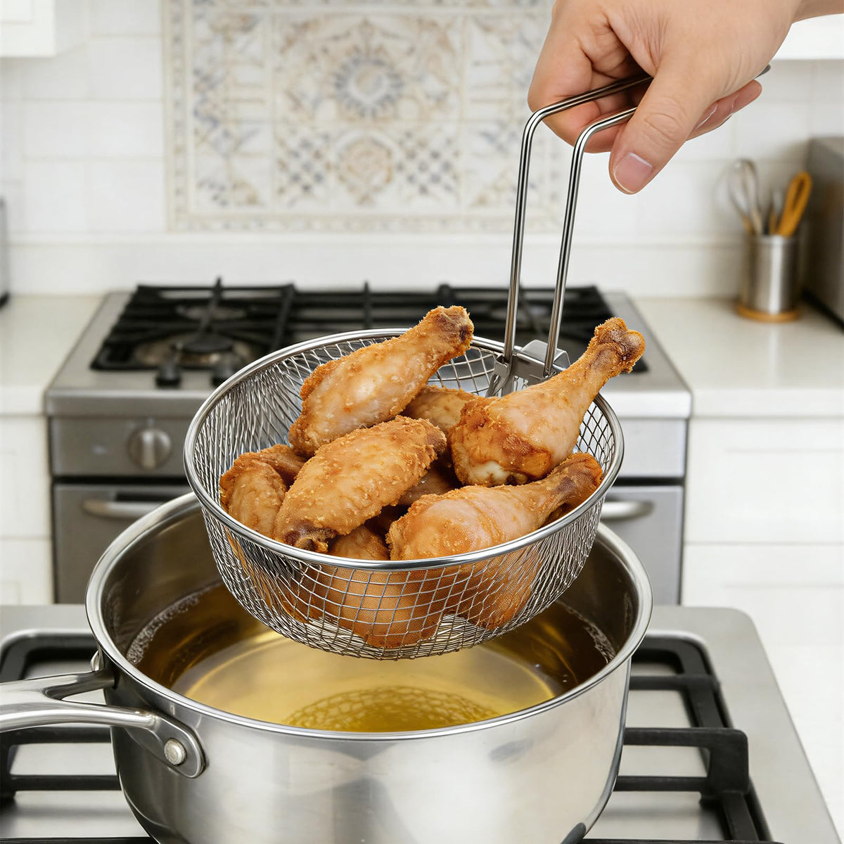 Deep Fryer Basket with Handle Q375406