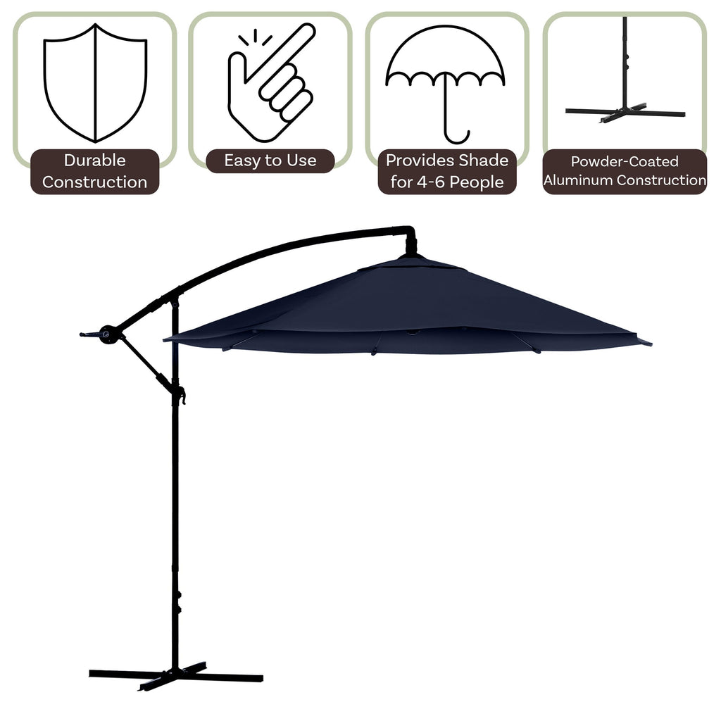 10 Ft Offset Cantilever Patio Umbrella with Cross Base Q5183