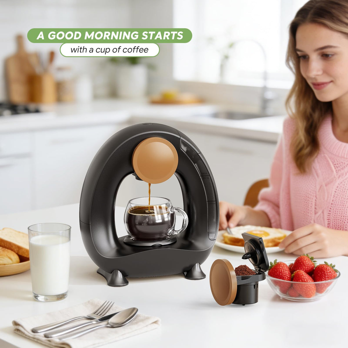 Single Serve Coffee Maker Black M42413
