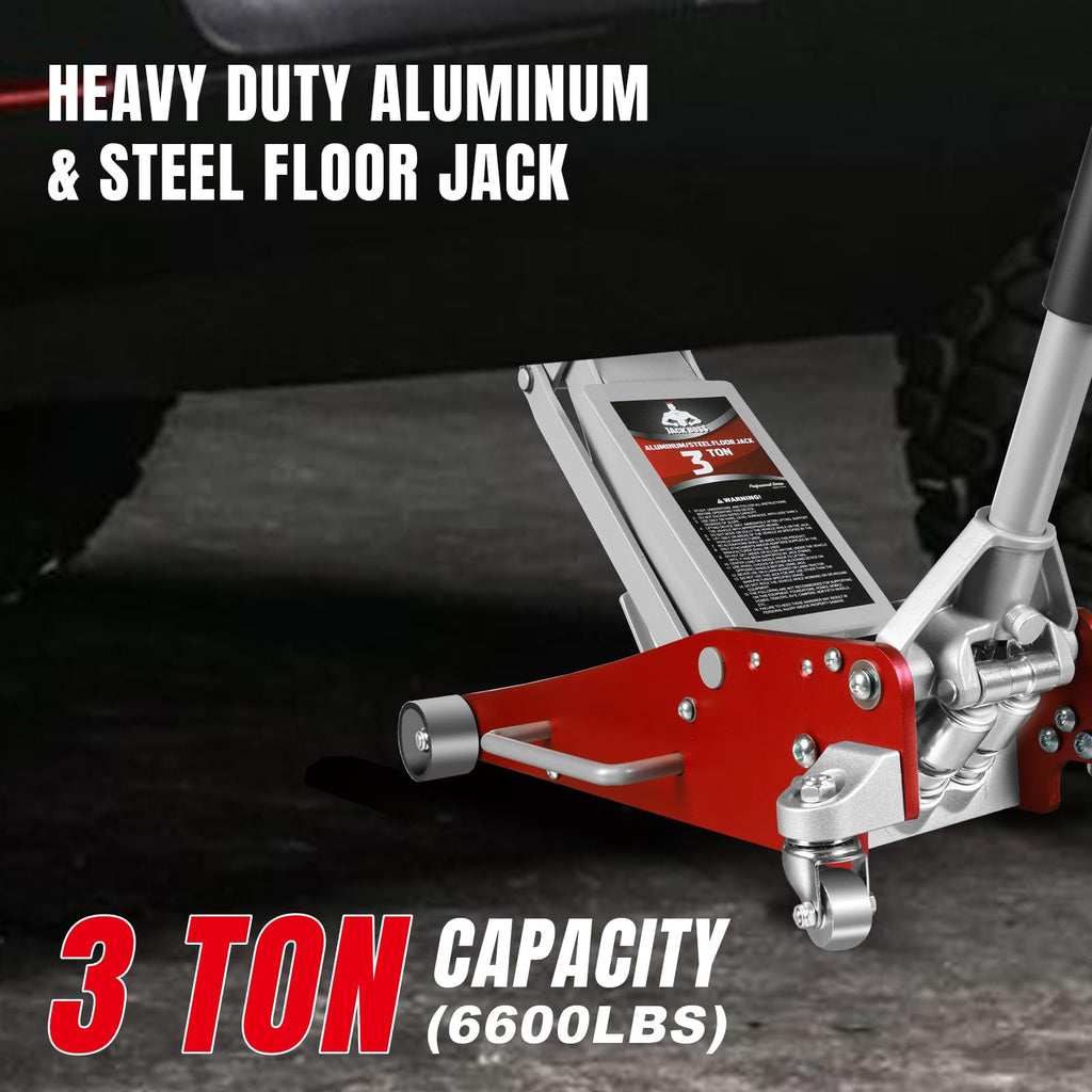 3 Ton Low Profile Aluminum and Steel Car Jack with Jack Stand D327935