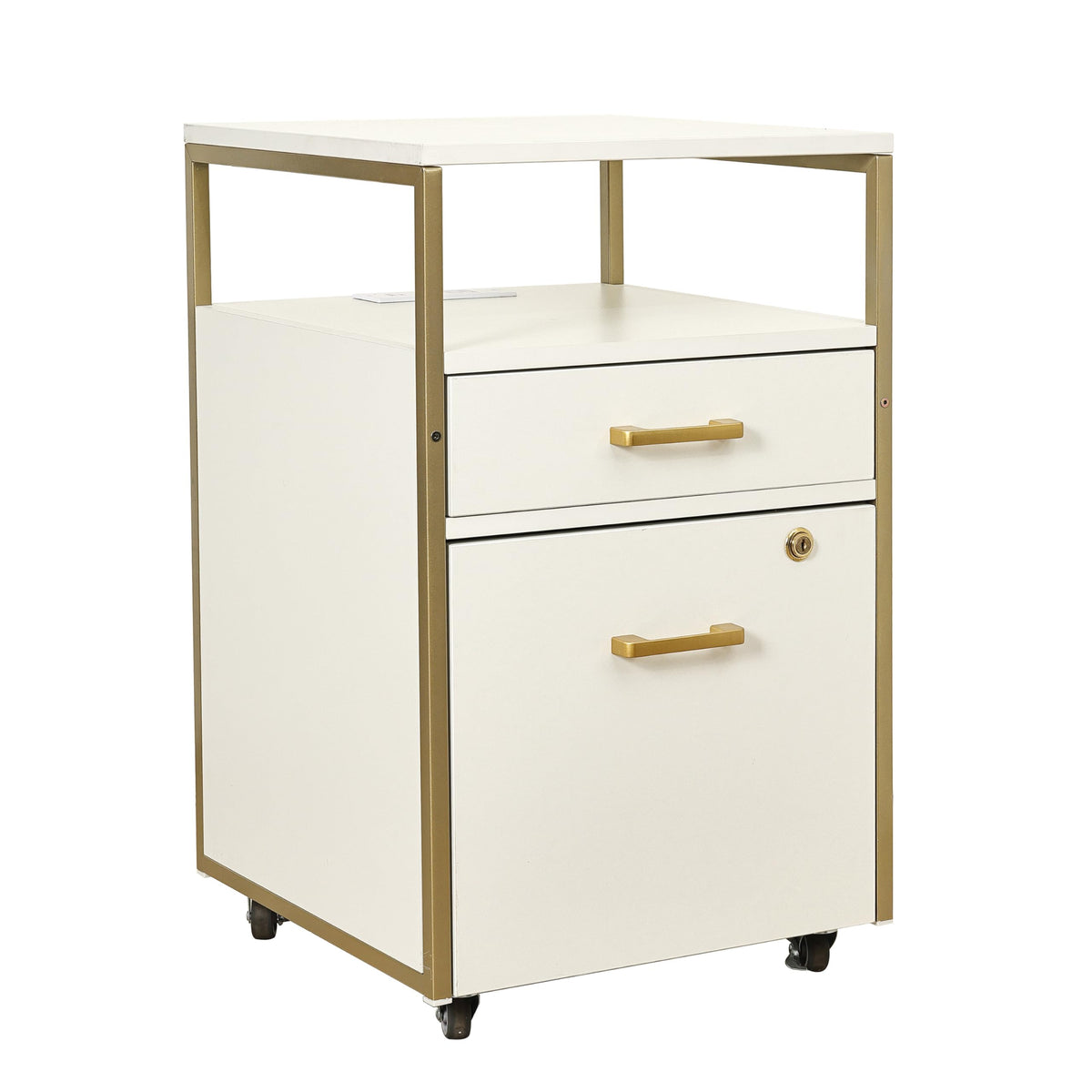 2 Drawer Rolling File Cabinet with Lock Q6371