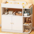 White Wood Changing Table Dresser with Cabinet P998