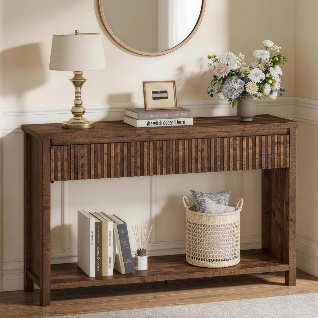 47" Fluted Console Table with Drawers R54163