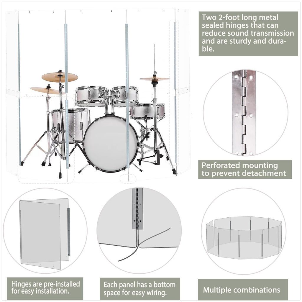 Portable Drum Shield Panels 5-Panels 2ft x 5ft C966912