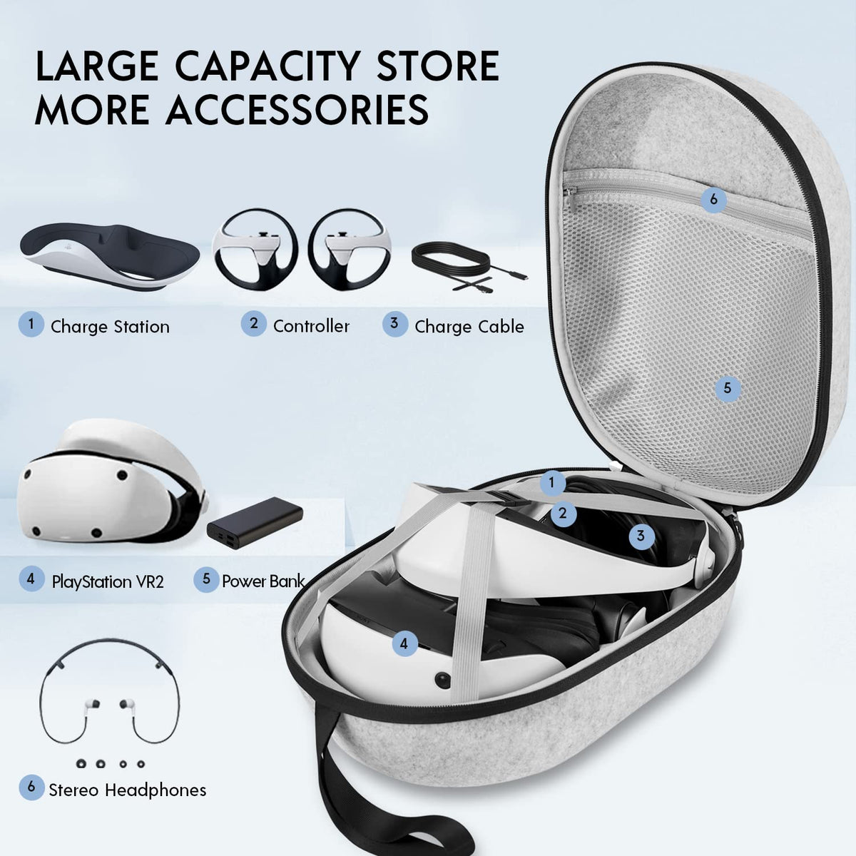 Hard Carrying Case for Gaming Headset and Touch Controllers V3109