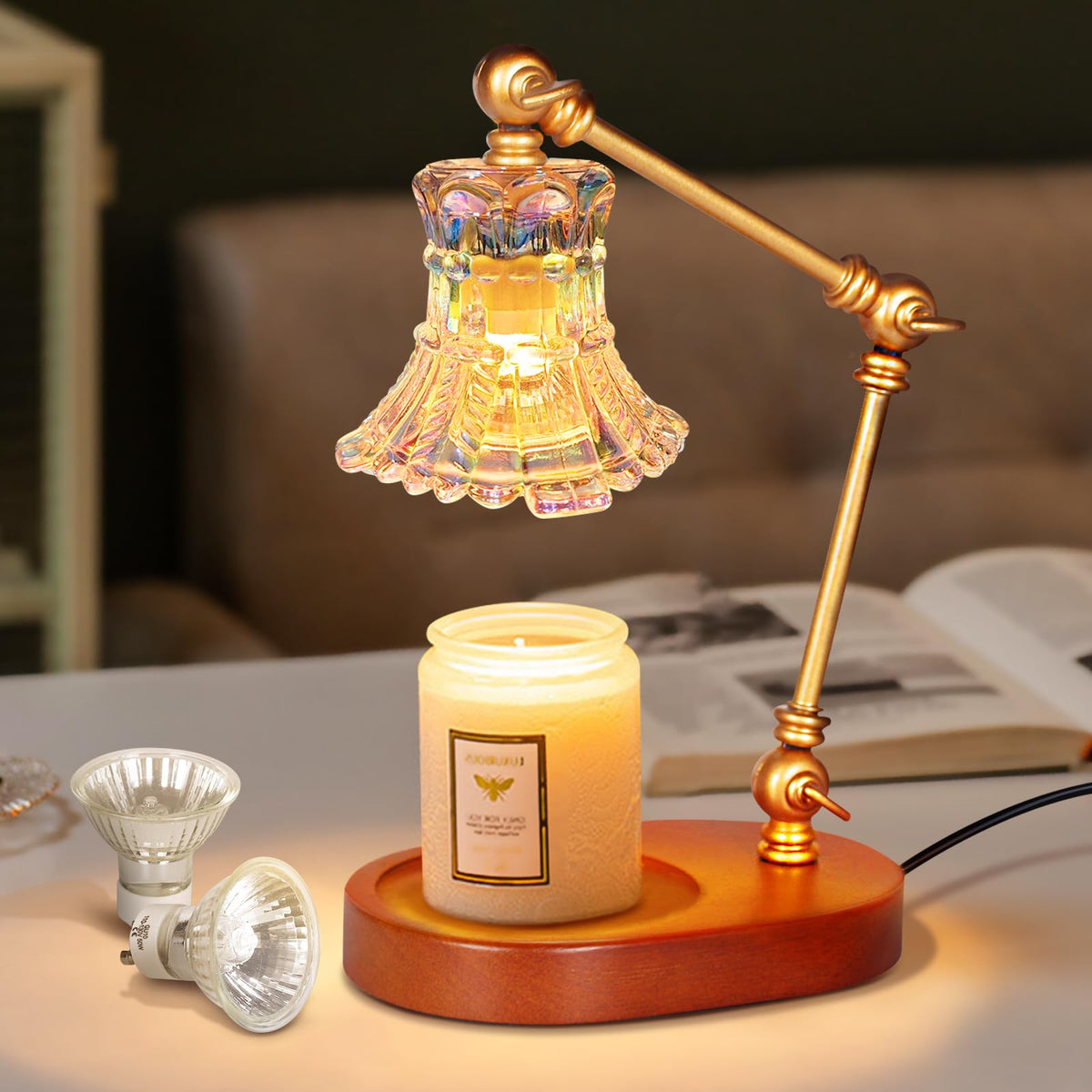 Adjustable Dimmable Electric Candle Warmer Lamp with Timer S798649