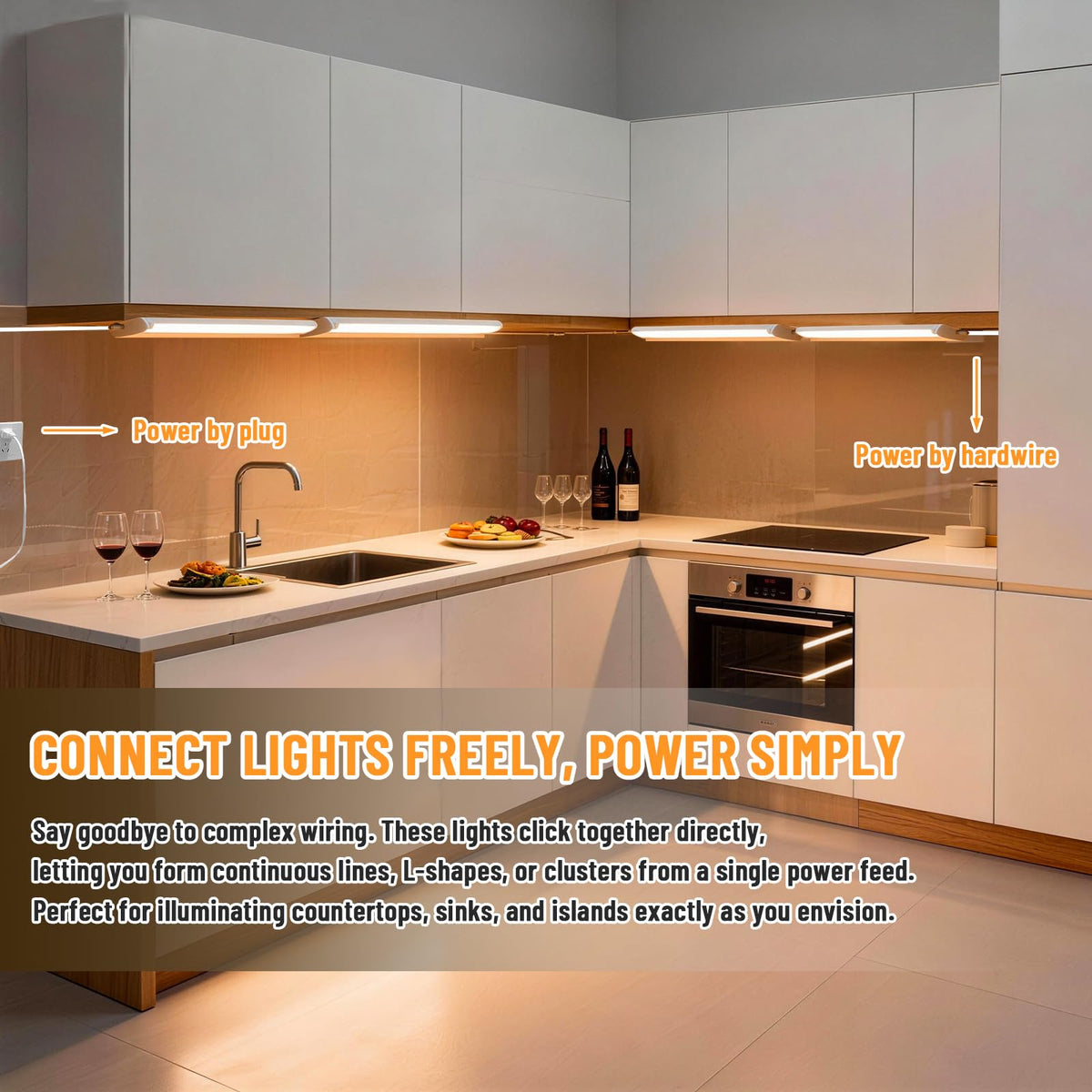 24" 4Pack Swivel Under Cabinet Lighting N80143