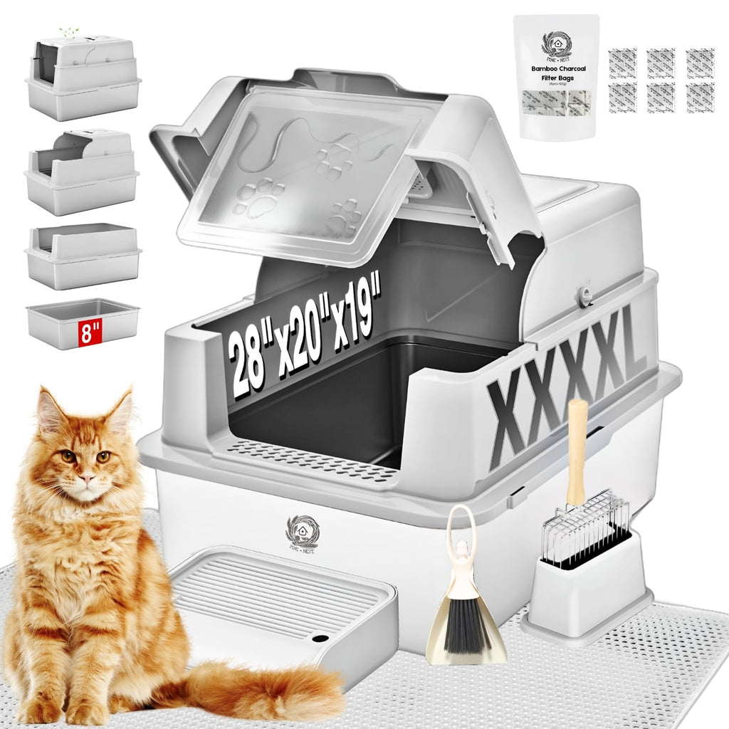 XXXXL Stainless Steel Cat Litter Box with Lid A542