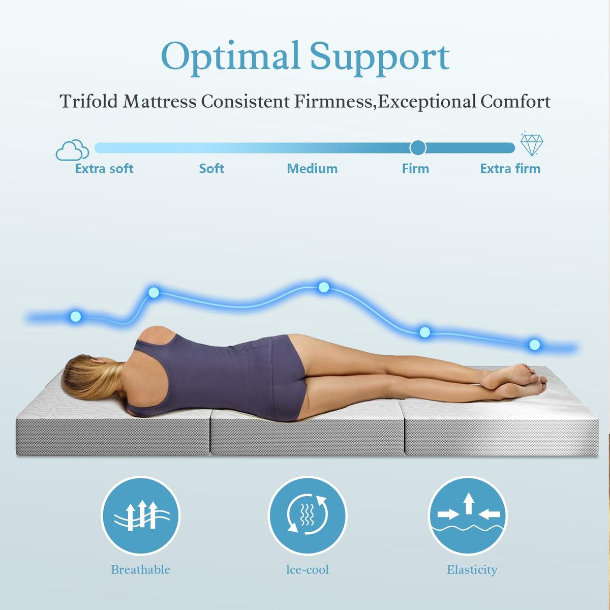 6 Inch Tri-Fold Mattress Topper D952
