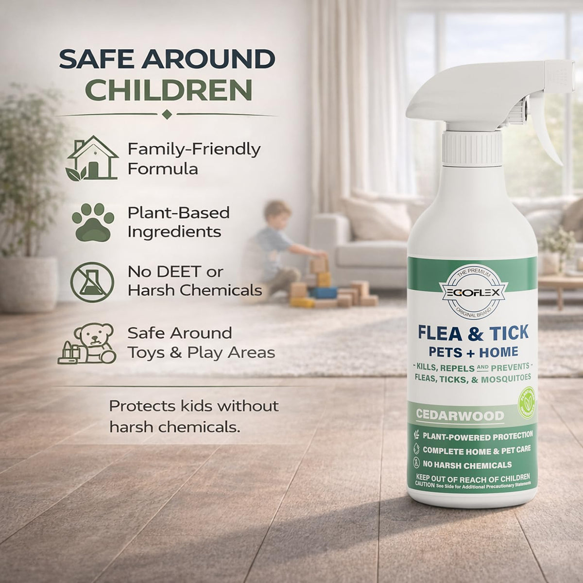 Plant-Based Flea Spray with Cedarwood Scent 16 Oz M853353