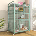 4-Tier Metal Wire Cat Cage with Wheels C603692