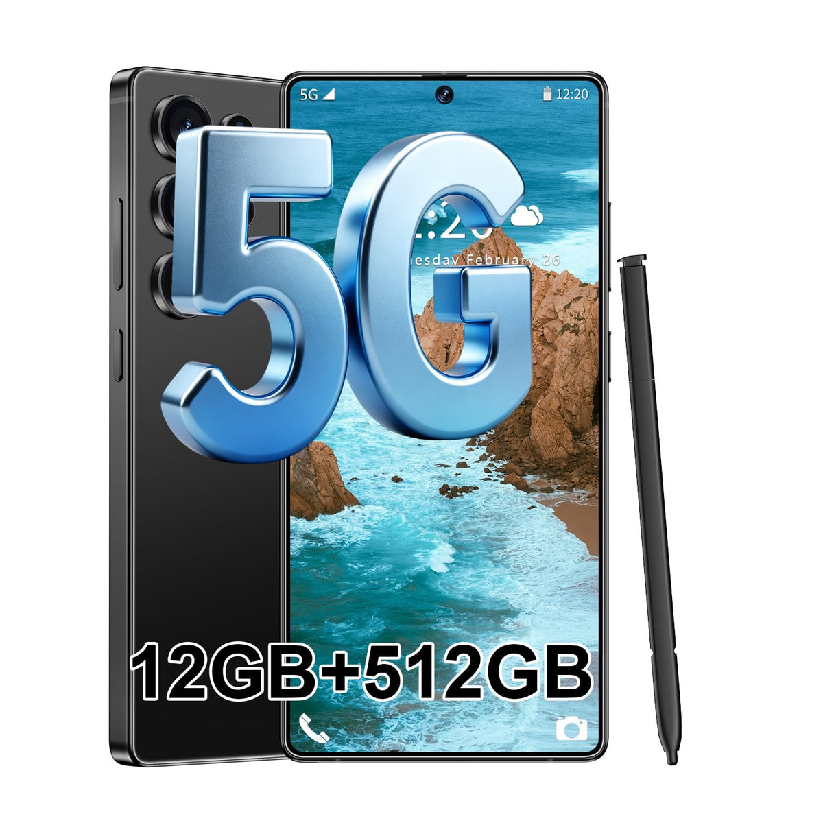 5G Unlocked Smartphone 12GB+512GB 6.99" 7000mAh Black X931502