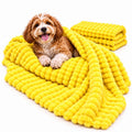 Yellow Rabbit Hair Plush Pet Blanket V445437