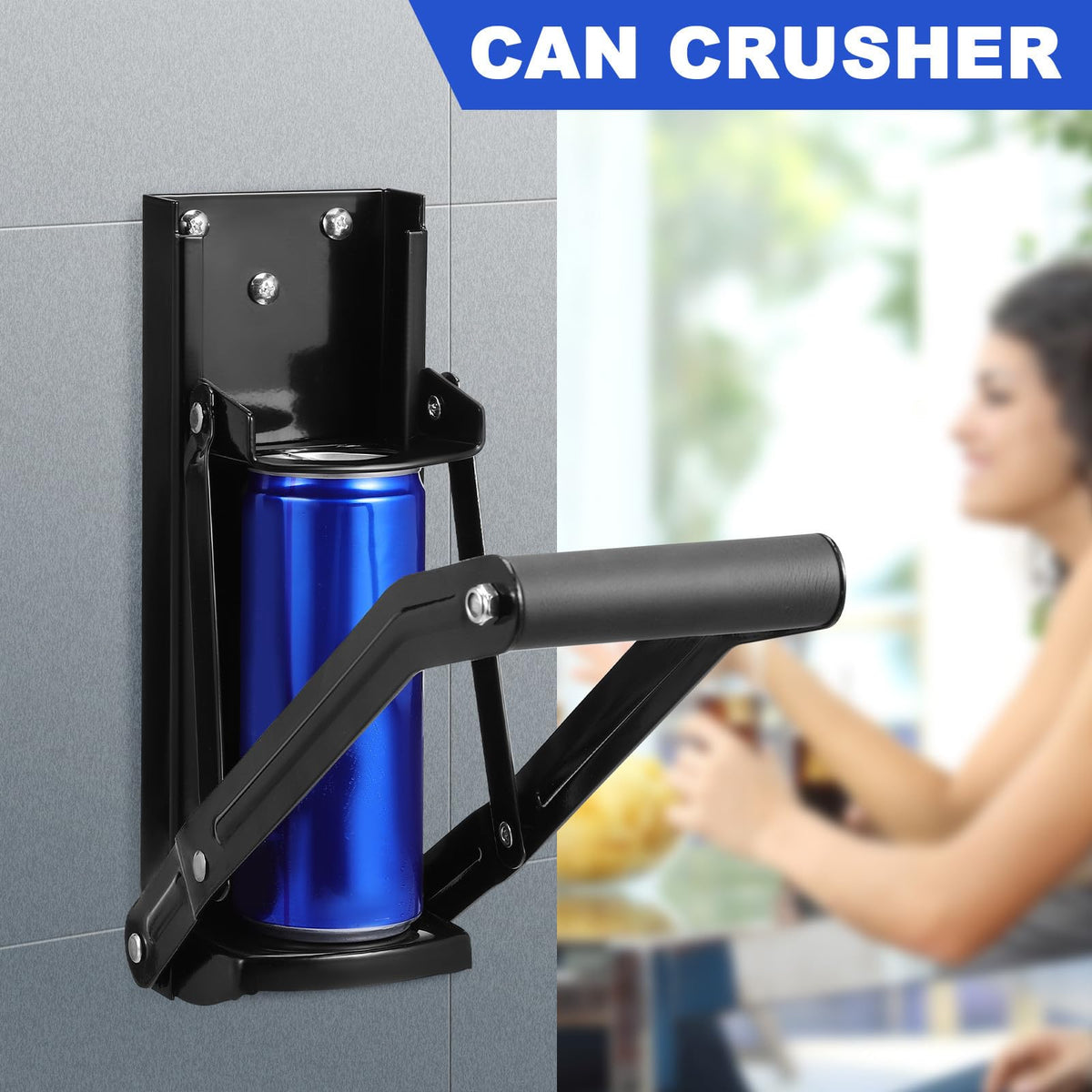 Wall Mounted Stainless Steel Can Crusher with Bottle Opener W7238