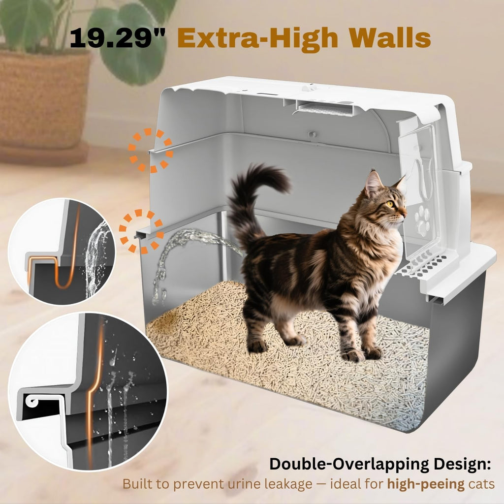 XXXXL Stainless Steel Cat Litter Box with Lid A542