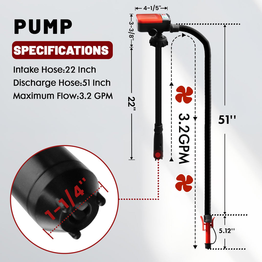 Battery Powered Fuel Transfer Pump with Automatic Stop Nozzle Q4943