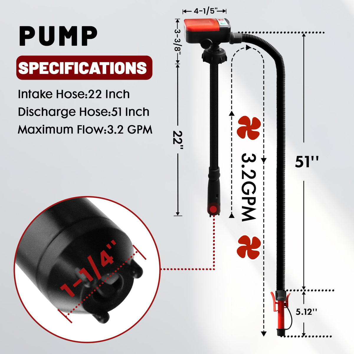 Battery Powered Fuel Transfer Pump with Automatic Stop Nozzle Q4943
