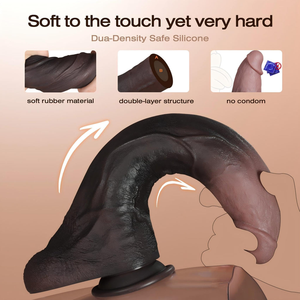 11.5 Inch Black Silicone Dildo U19859