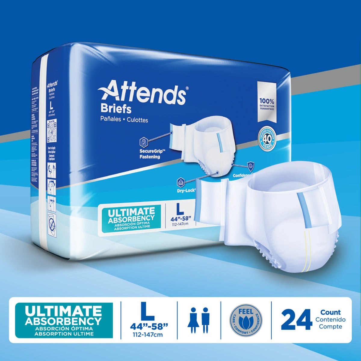 Large Ultimate Absorbency Adult Incontinence Briefs 72ct W494171
