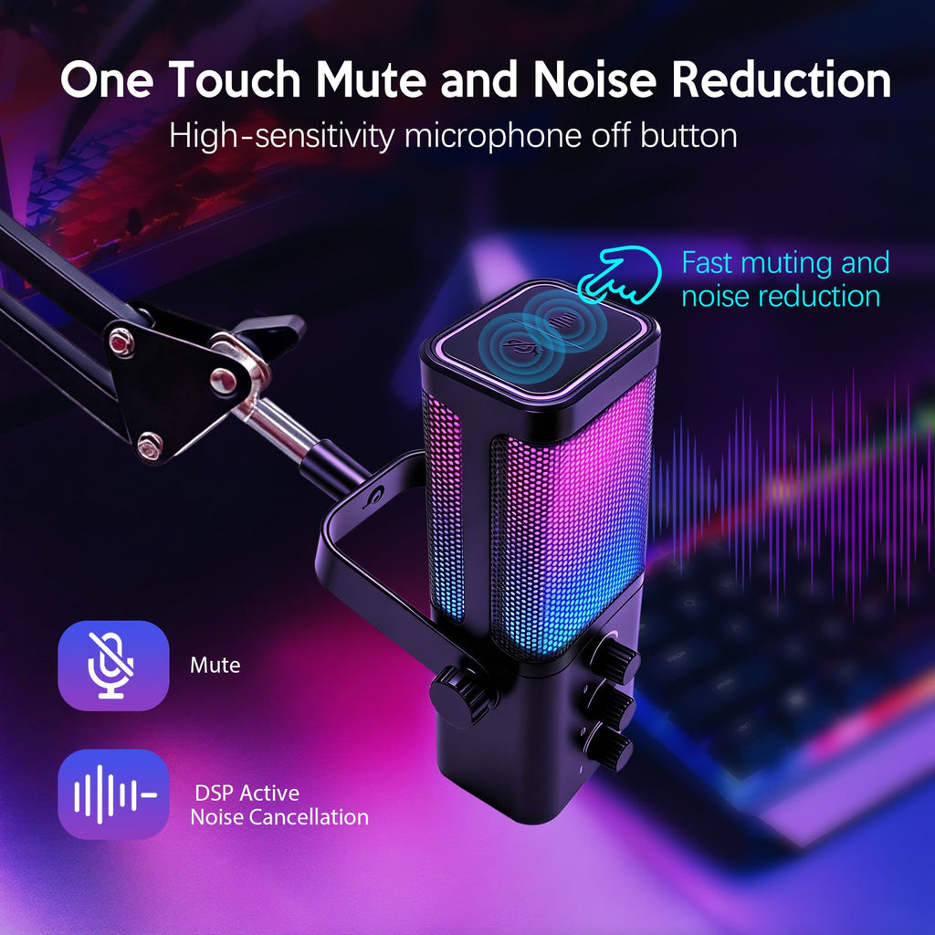 Black USB Condenser Microphone with Boom Arm G2761