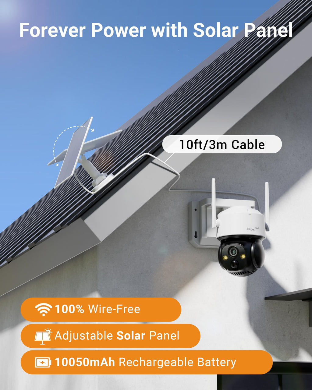 4MP 360° Pan Tilt Solar 4 Camera Security System B9880