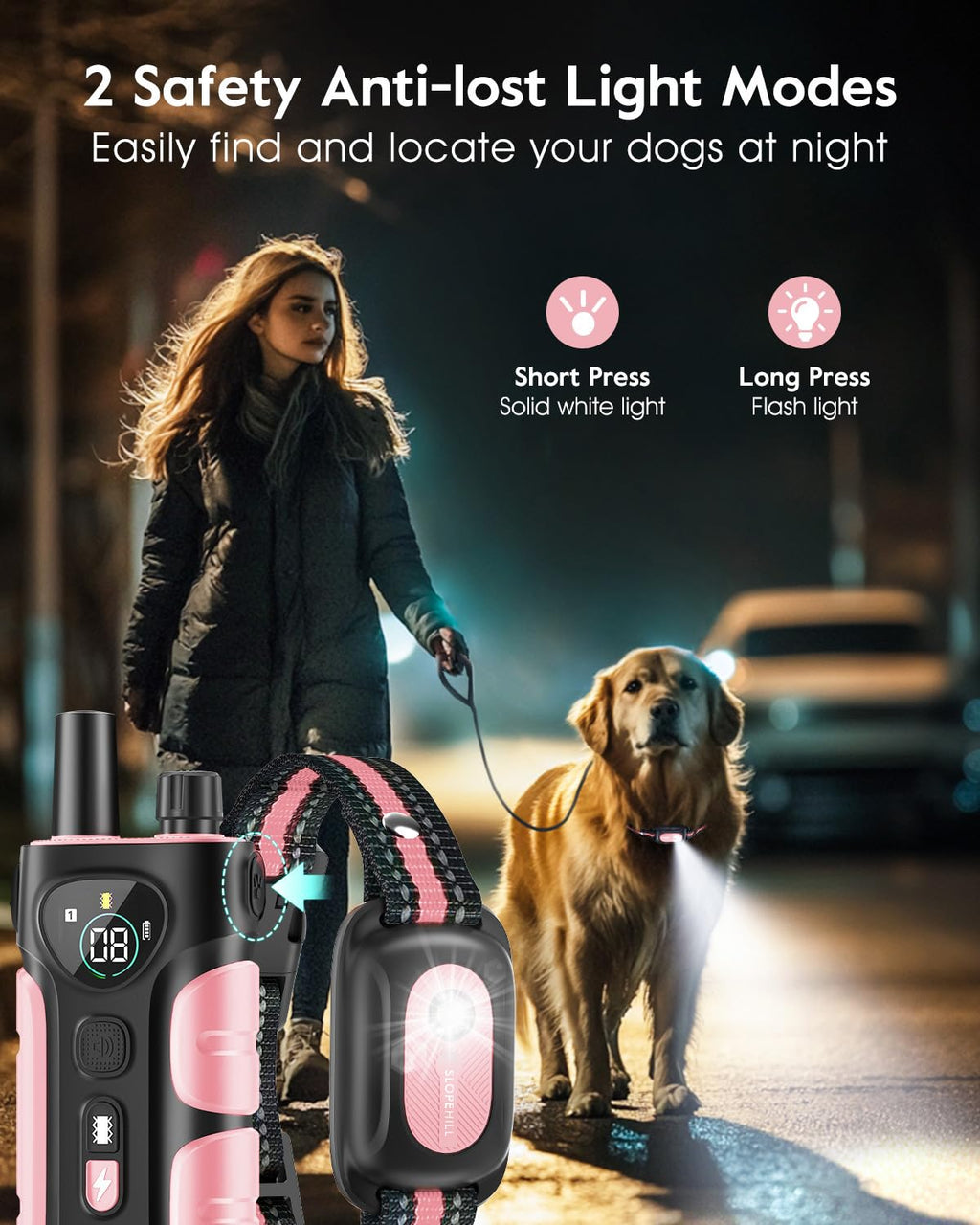 Pink Dog Training Collar with Remote B30226