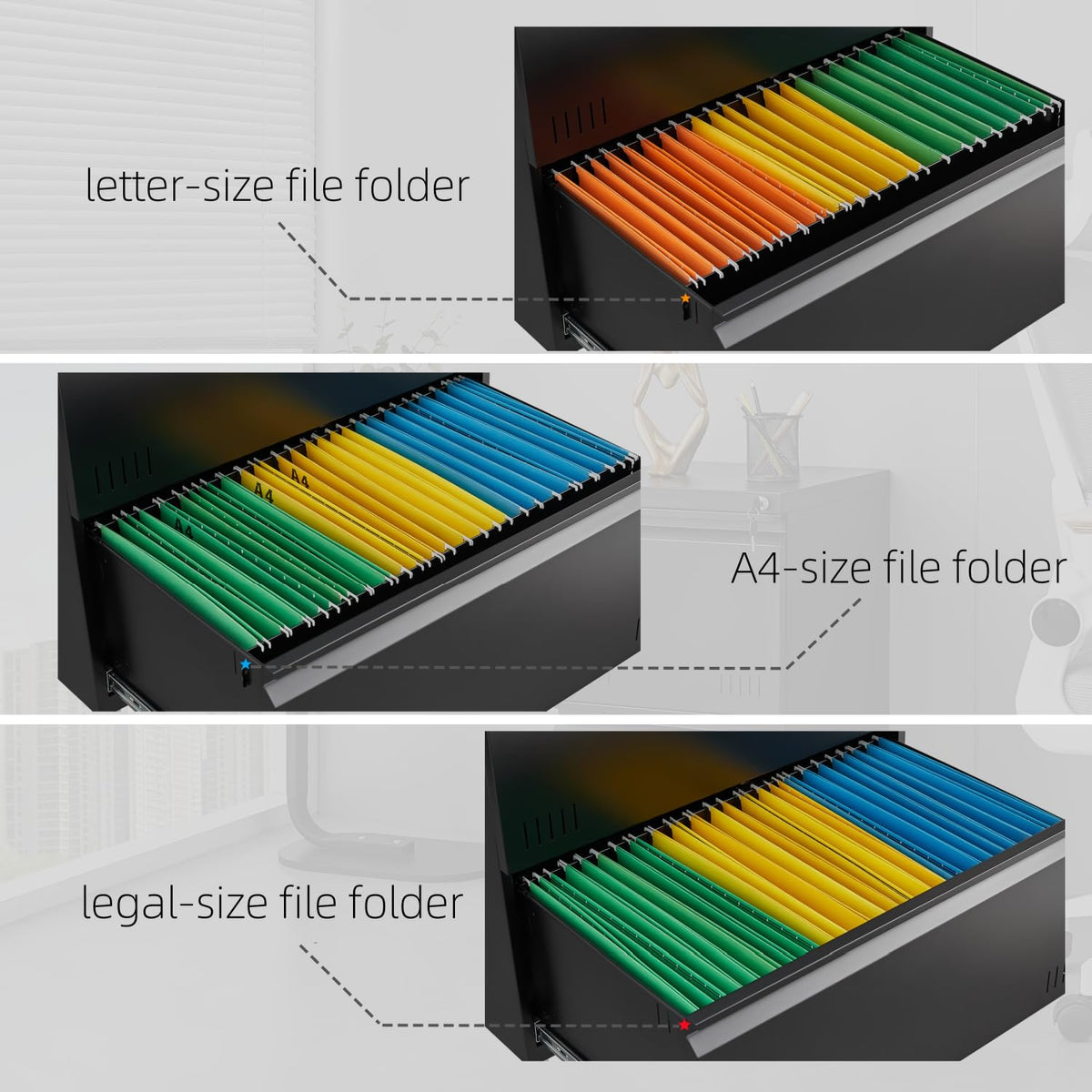 4 Drawer Metal File Cabinet with Lock E38488