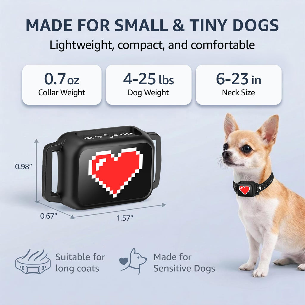 Small Dogs Bark Collar with Magnetic Charging W9080