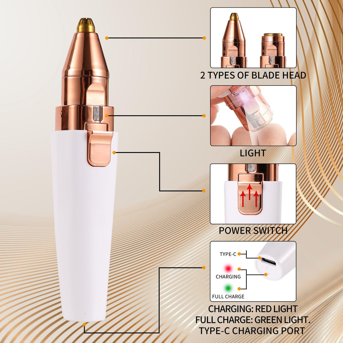 2-in-1 Electric Facial Hair Removal for Women G873078