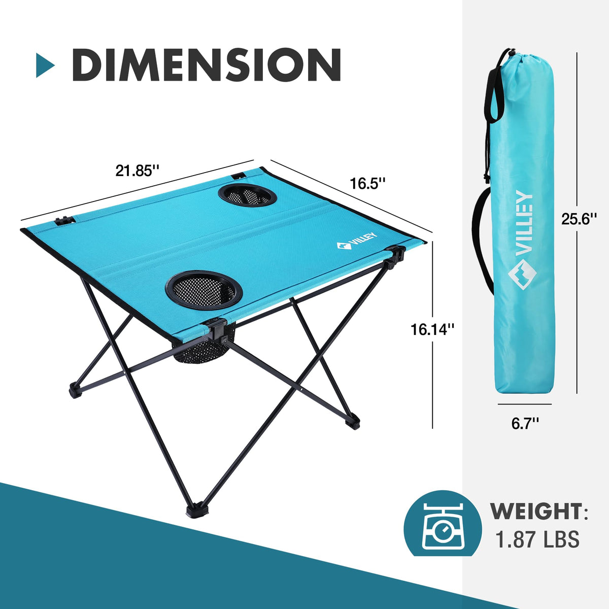 Folding Camping Table with 2 Cup Holders R145